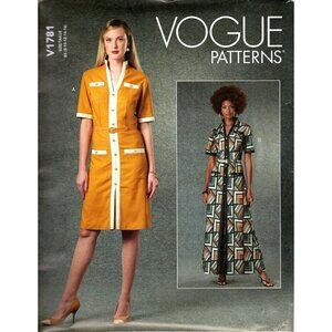 Vogue V1781 Misses 8 to 16 Button Front Dresses Uncut Sewing Pattern
